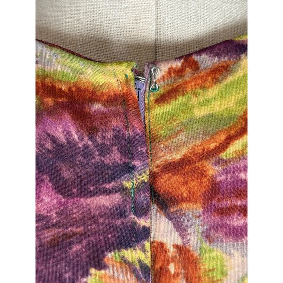 Vintage 60s 70s Tie Dye Midi Dress Psychedelic Boho Hippie Handmade Size S - Picture 3 of 10
